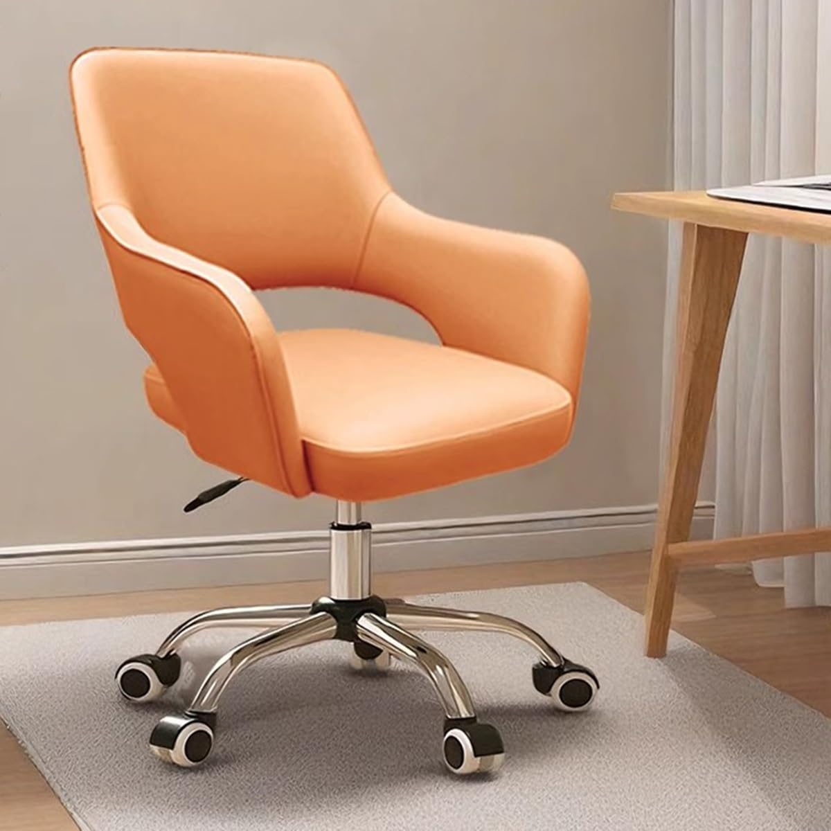 Chaise de jeu ergonomique en cuir chaise de bureau pivotante à roulettes rembourrée