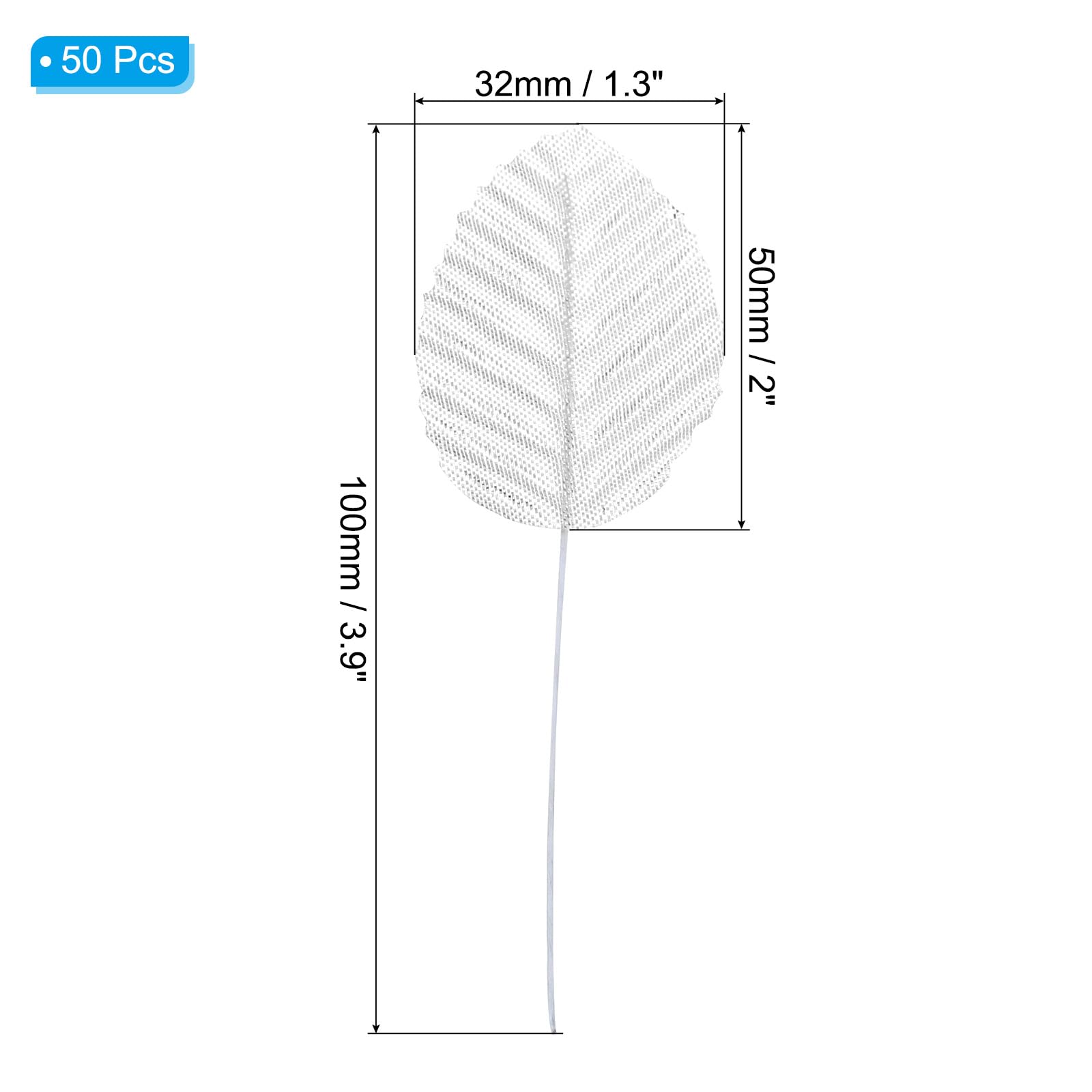PATIKIL Silver Artificial Leaves with Stems - Image 2