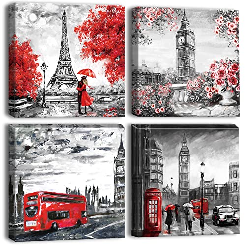 Artscope 4 Pièces Impression sur Toile - Impression sur Toile Décoration Murale pour Chambre Peintures à l'huile pour Maison Bain Salon Chambre Restaurant...