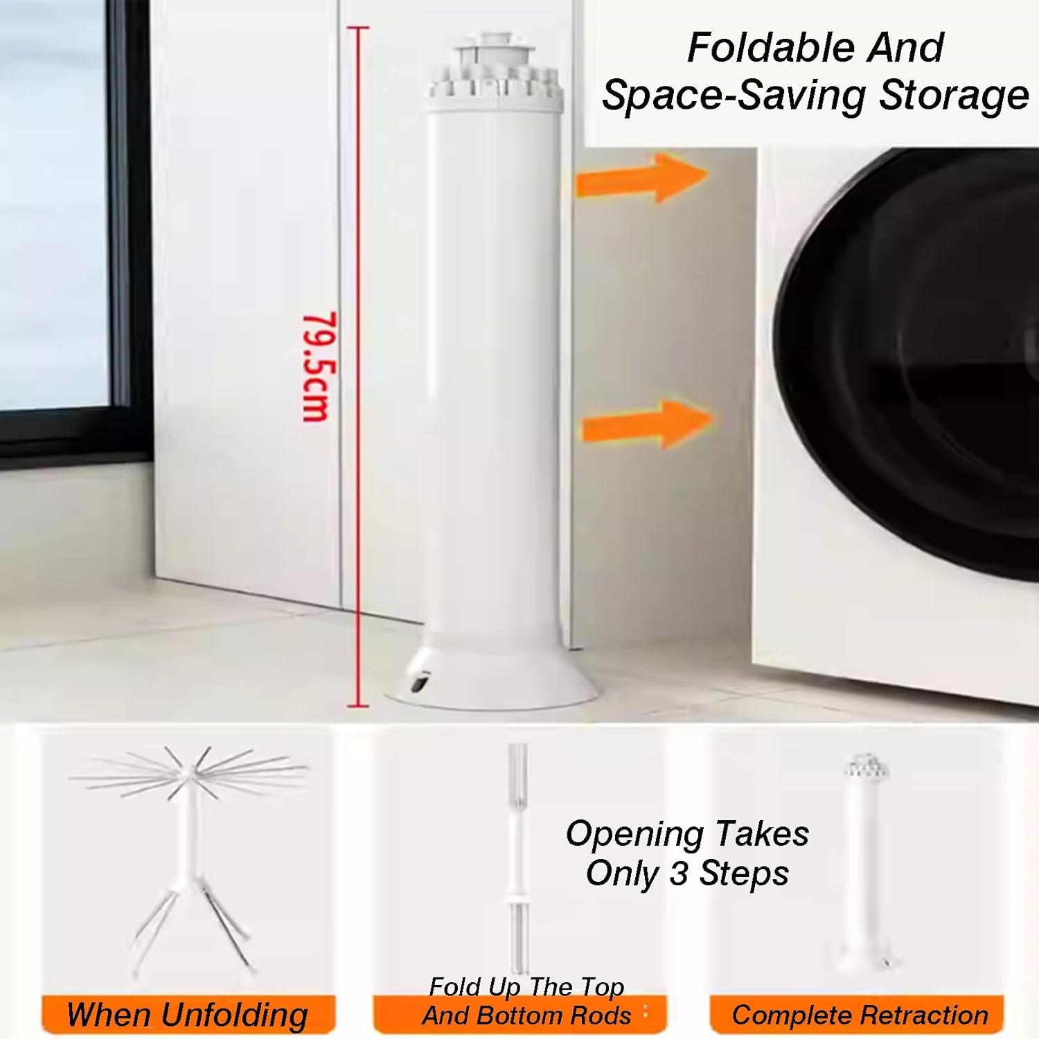 Clothes Drying Rack ​Foldable,Aluminum Collapsible Rack with Wheels,Portable Hanging Dry Rack,with 16 Expandable Rods 360°Rotatable Design