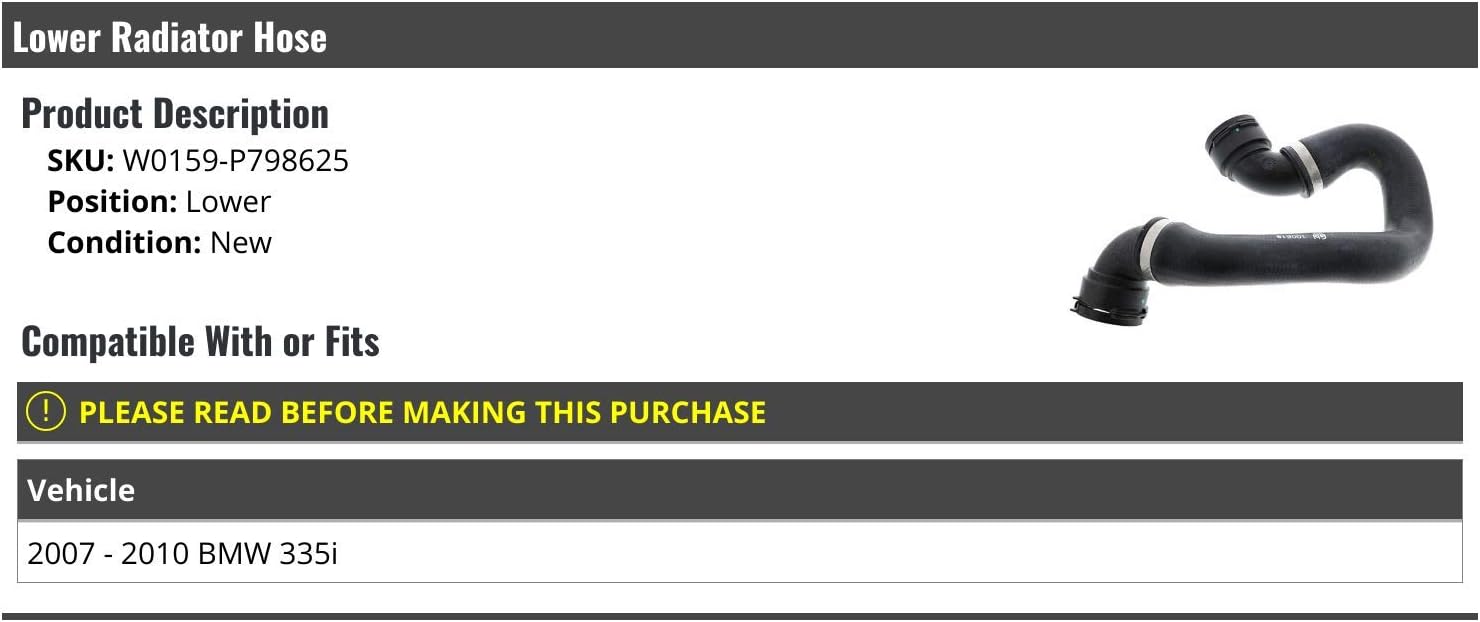 Lower Radiator Hose - Compatible with 2007-2010 BMW 335i