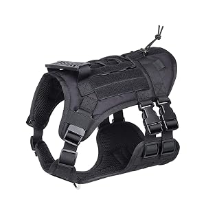 Tactical Dog Harness Multifunction Harness Dog Vest for Pet Supplies Black L 72-100CM Chest