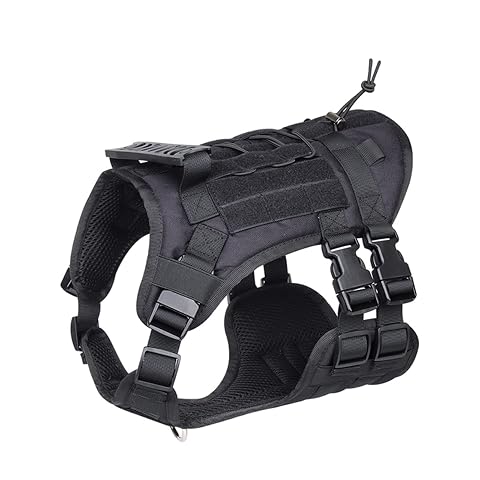 Tactical Dog Harness Multifunction Harness Dog Vest for Pet Supplies Black L 72-100CM Chest