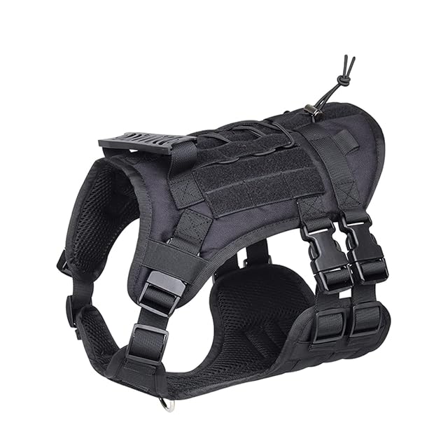 Tactical Dog Harness Multifunction Harness Dog Vest for Pet Supplies Black L 72-100CM Chest