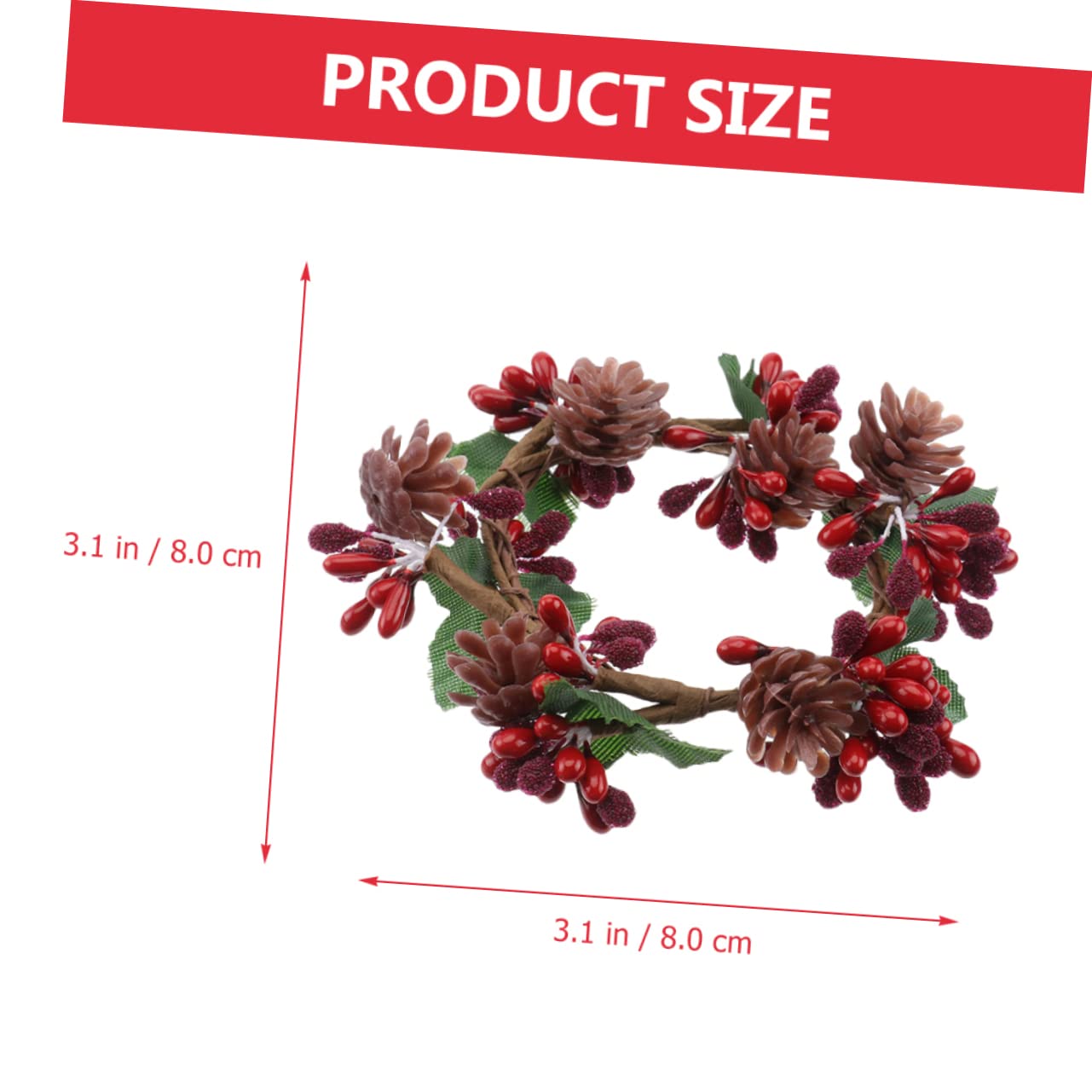 TOPBATHY 10 STK Kranz Weihnachtsgirlande Kerze Beerenkränze Tischdekorationen Weihnachtskerzenkränze Ringe Stumpenkerze Weihnachtskerzenständer Weihnachtskerzenhalter Kerzenringe Stoff