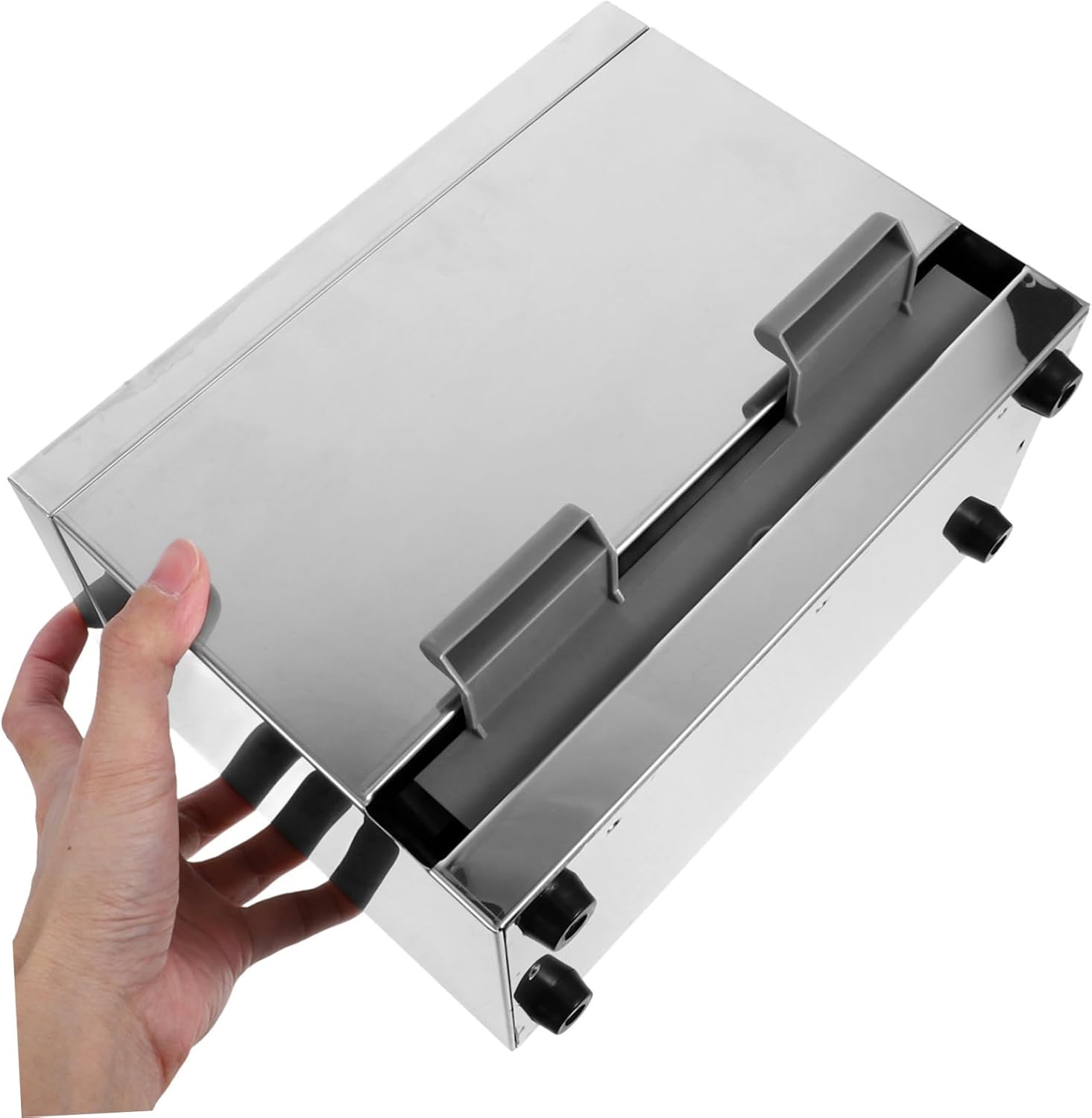 Multifunctional Straw and Chopstick Holder Easy Press Mechanism Stainless Steel Storage Box for Restaurant