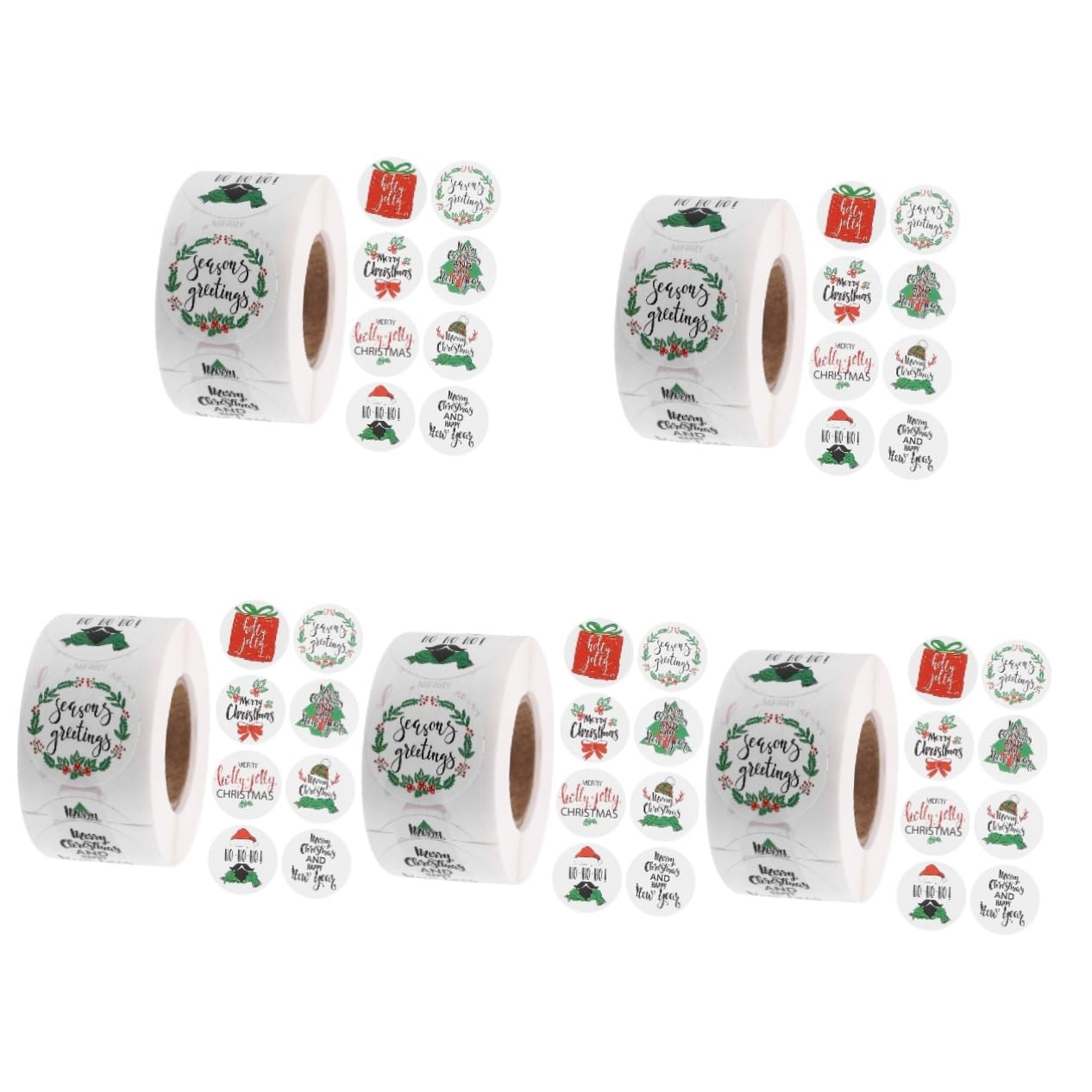 STOBOK 5rotoli Adesivi Natalizi Merry Christmas Stickers Per Regali Decorazioni Biglietti Di Ringraziamento e Matrimoni Da Design e Autoadesivo