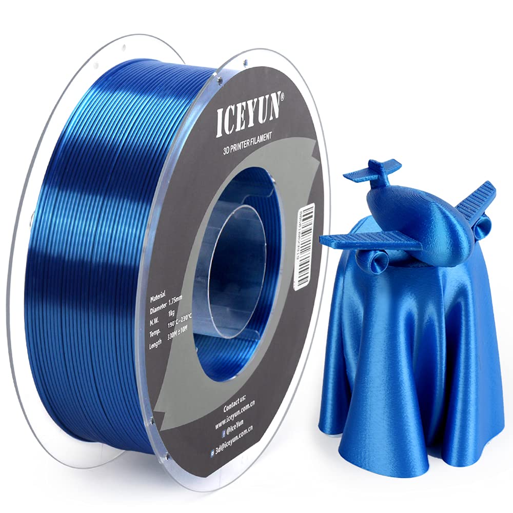 SILK PLA 3D Printing Filament 1.75mm, 1kg (2.2lbs) (Sapphire Blue)