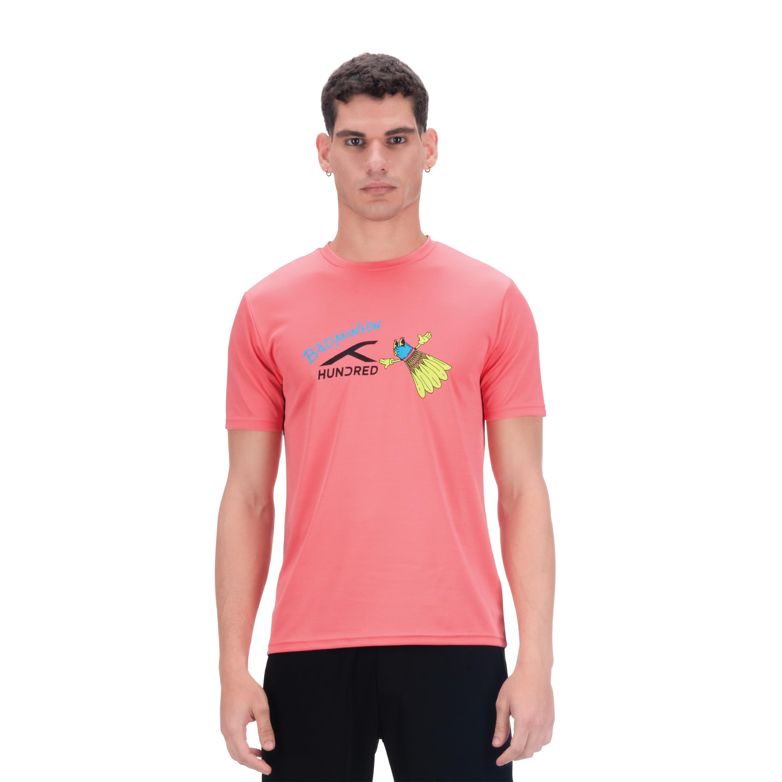hundred HNDRD Unisex Court King T-Shirt |Moisture Transfer | Rapid-Dry | Temperature Control | Air-Dry Tech |Badminton | Football |Pickleball | Running |All Sports and Fitness-picture-46