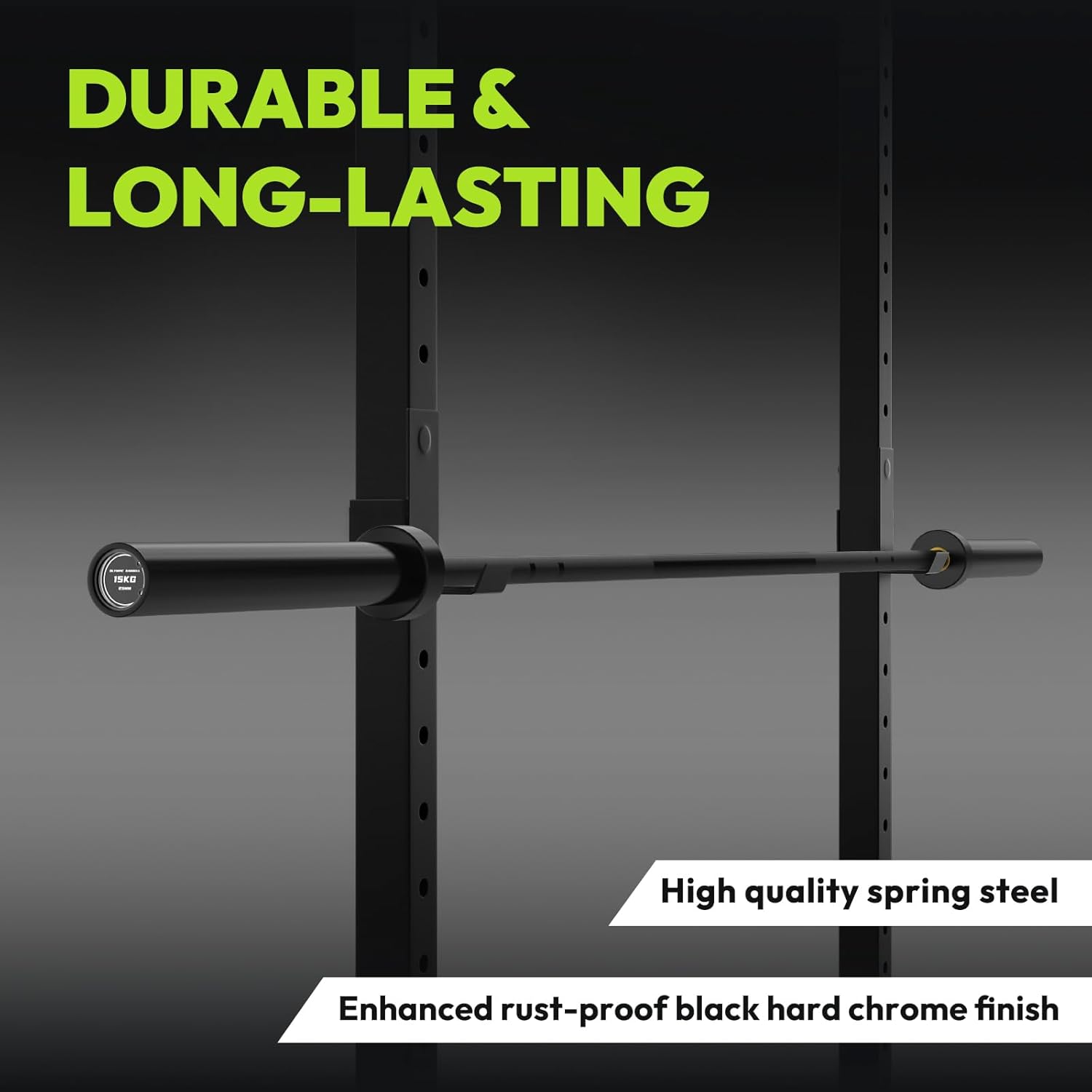 HANDBODE Olympic Barbell 6.5ft/7ft, 2 Inch Straight Womens Bars, 35lb/45lb Weight Bar for Strength Training, Hip Thrust, Bench Press, 1000 lb/1500 lb High-Capacity