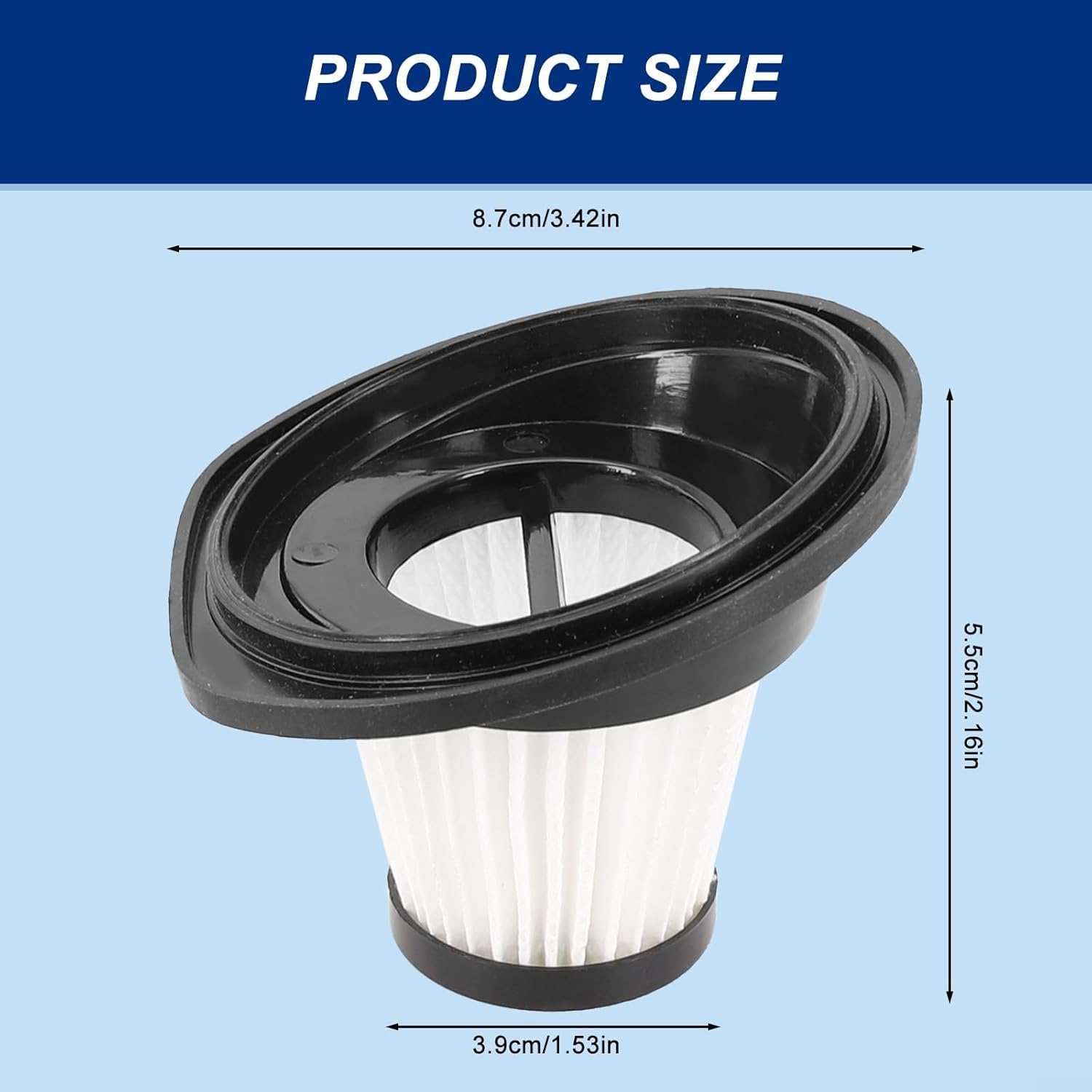 leteyasty 2/4/6/8/16 PACK Washable Reusable Filters, Replacement HEPA Filters for VacLife VL188 VL189 Handheld Vacuum Cleaner Accessories Filter Element Accessories (8 Pack)