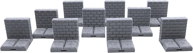 EnderToys Locking Dungeon Tiles - Edge Tiles (x10 pieces), Terrain Scenery Tabletop 28mm Miniatures Role Playing Game, 3D Printed Paintable