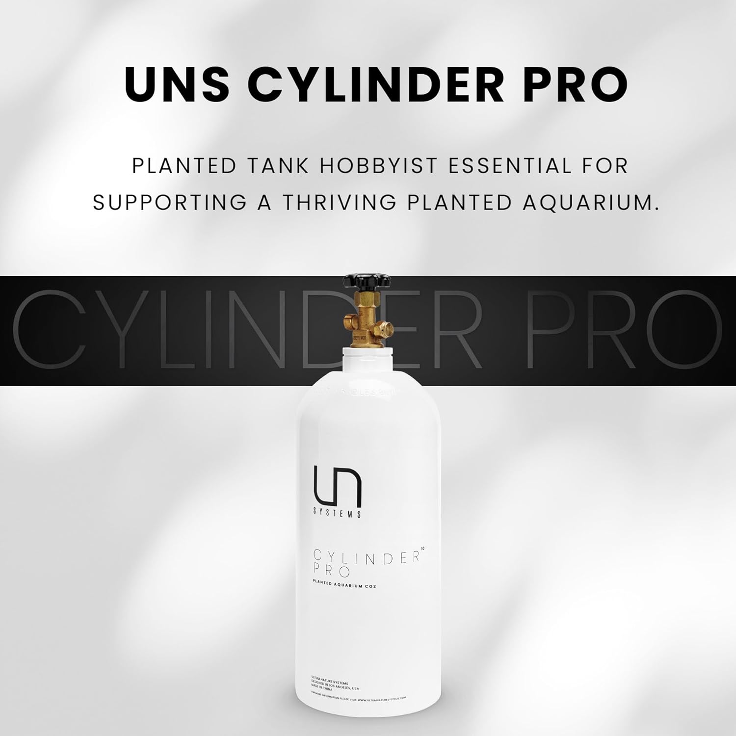 Ultum Nature Systems CO2 Cylinder Pro for Planted Aquariums - CO2 Tank w/On/Off Valve, Aluminum CO2 Canister for Aquarium Plants - Tank for Fishtank CO2 & Aquarium Accessories - 10LB