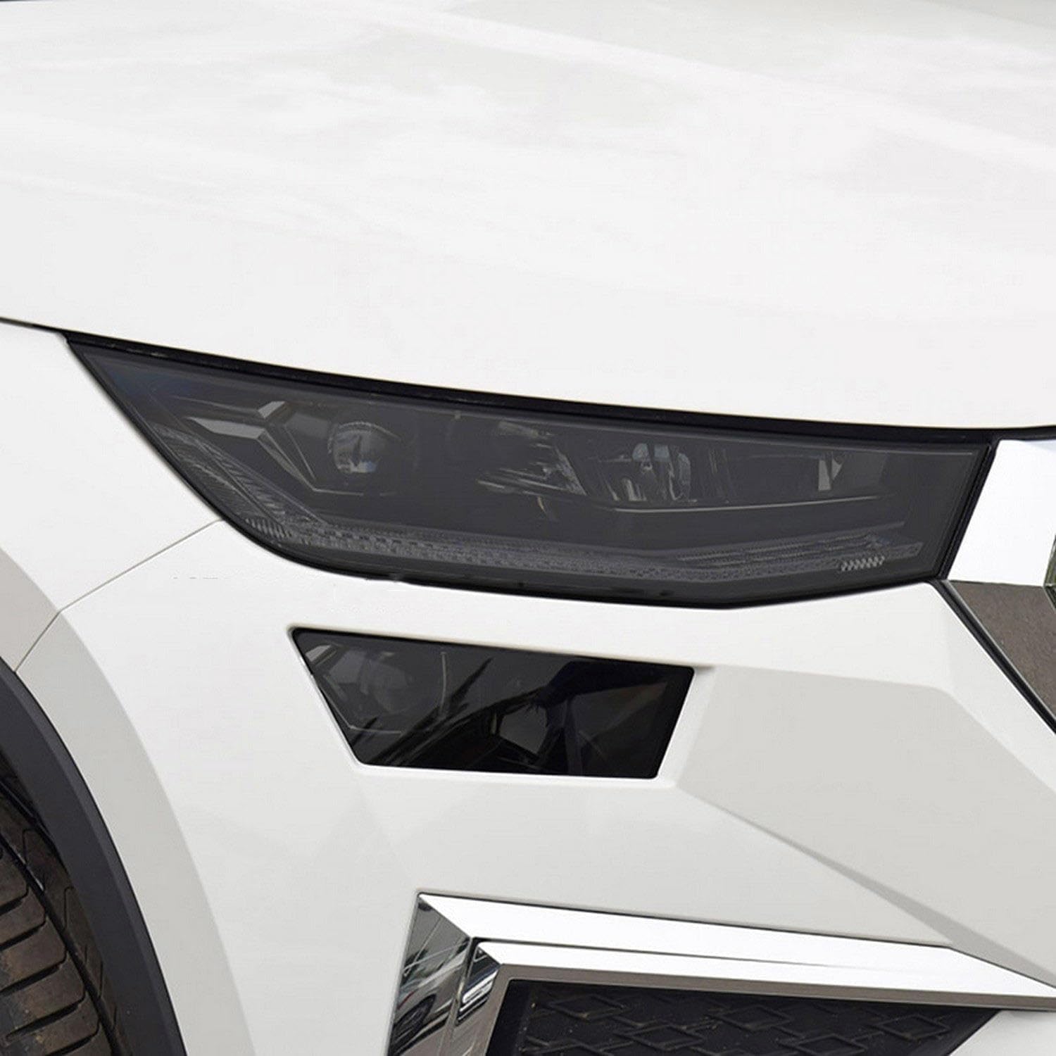 Car Headlight Protective Film Headlamp Restoration Transparent Black TPU Sticker，for Skoda Kodiaq 2021-2023 Accessories