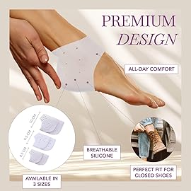 Ballotte Premium Silicone Heel Cups for Men and Women - Gel Pads for Heel Support and Plantar Fasciitis (Medium, 4-Pack)