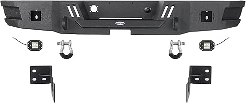 Miniatura 5 de u-Box Parachoques trasero Ram con anillos en D compatibles con camionetas Ram 1500 2006 2007 2008 - parachoques de acero Ram con textura