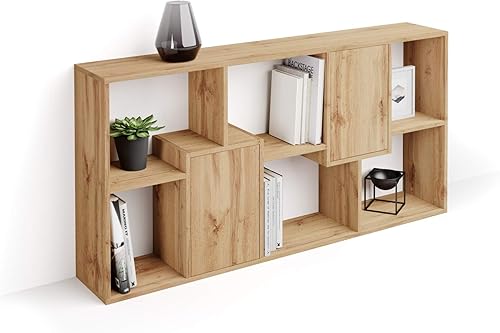 Miniatura 119 de Mobili Fiver, Estantería Iacopo XS (63.31 x 31.5 pulgadas), roble rústico, fabricada en Italia Roble rústico,Ashwood Negro,Ashwood Blanco,Efecto