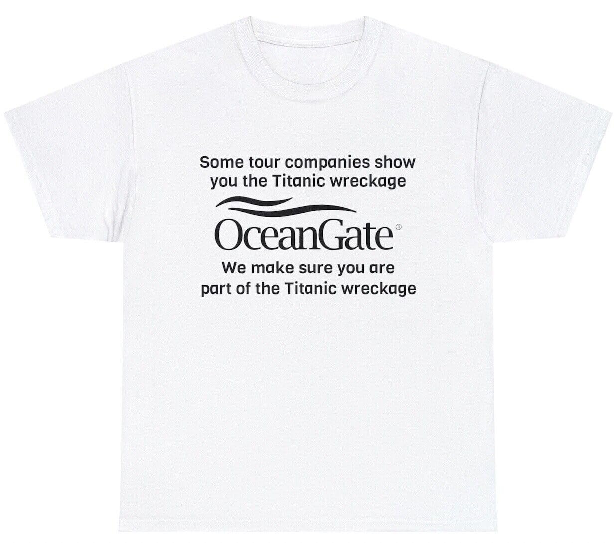 Mens Oceangate Submarine T Shirt Funny Satire Missing Submarine Titanic Tee