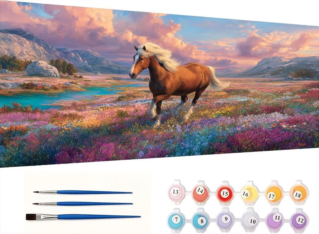 Pintar por Numeros Adultos, Caballo De CéSped, 70x90cm 7JGWX-58
