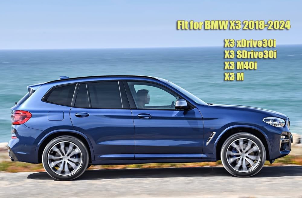 Wind Deflectors Rain Guards Compatible with BMW X3 30i M40i X3M 2018-2024, Sun Shield Window Visors, Tape-On Black