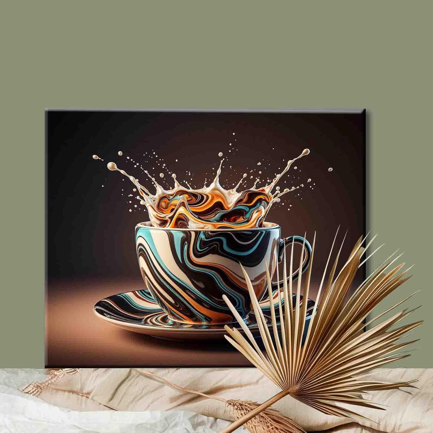 Paint by Numbers for Adults,Chocolate Coffee,DIY Acrylic Watercolor Painting by Numbers for Kids Beginners Abstract Colorful Painting Arts Craft On Canvas Home Wall Decor(16X20 inch DIY Frame)