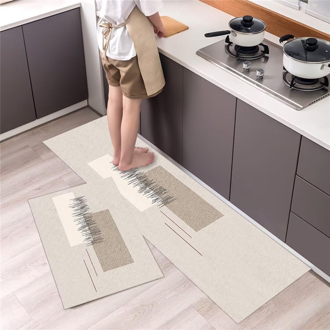 Alfombras cocina lavables y resistentes al aceite con base segura acolchada