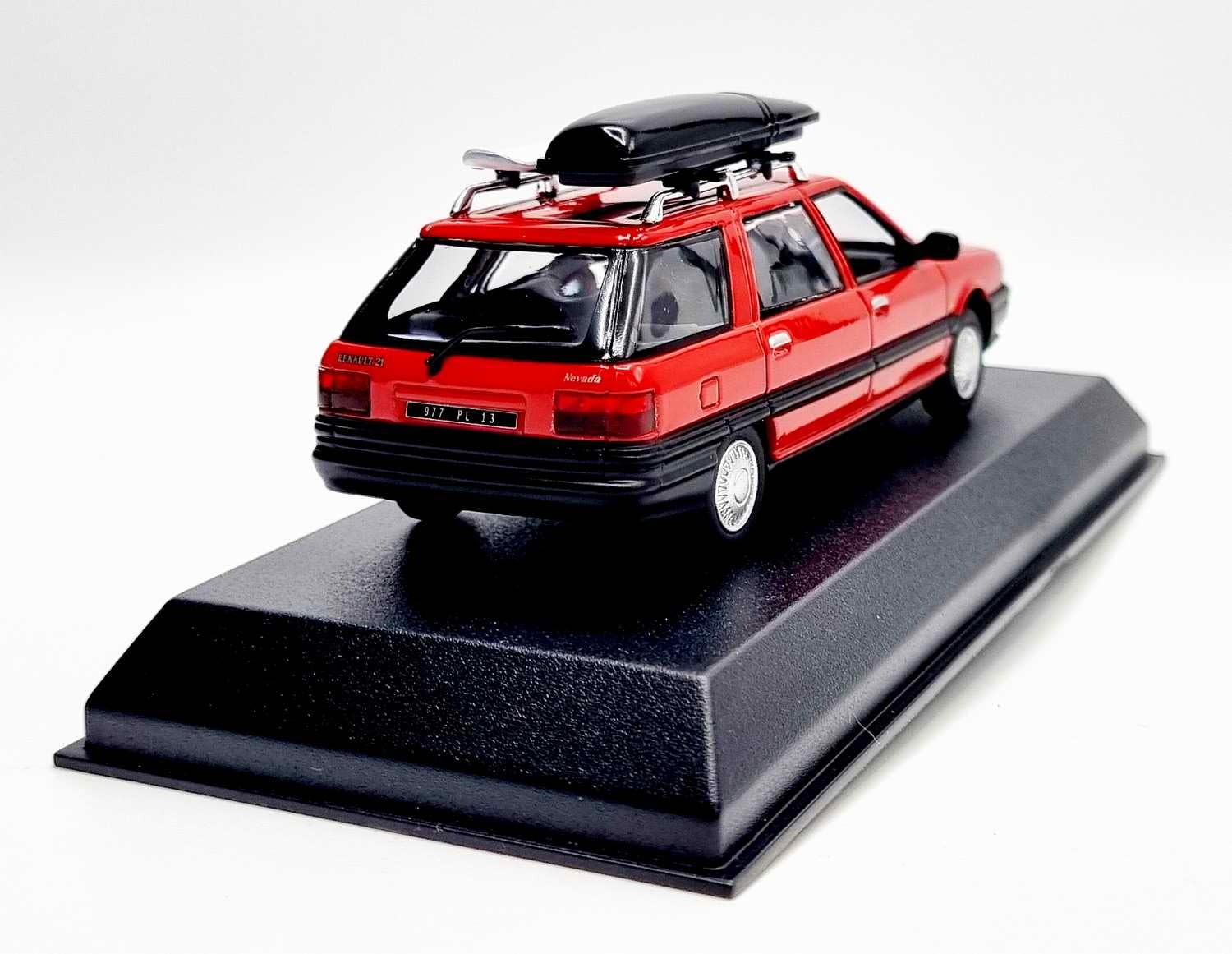 sast RENAULT21 Nevada 1989 Rouge avec Coffre de Toit R21 Break Voiture de Collection NOREV 1/43