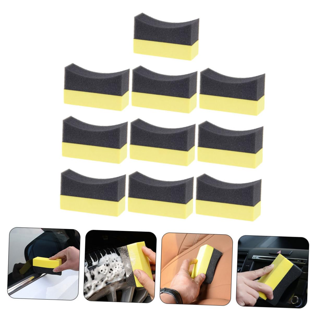 ULTECHNOVO 5 Set Spugne Per Lucidatura Pneumatici Strumenti Pulizia Portatili Per Interni Auto Assorbimento Eccellente Resistente All Usura E Facile Da Usare 10 Pezzi*5