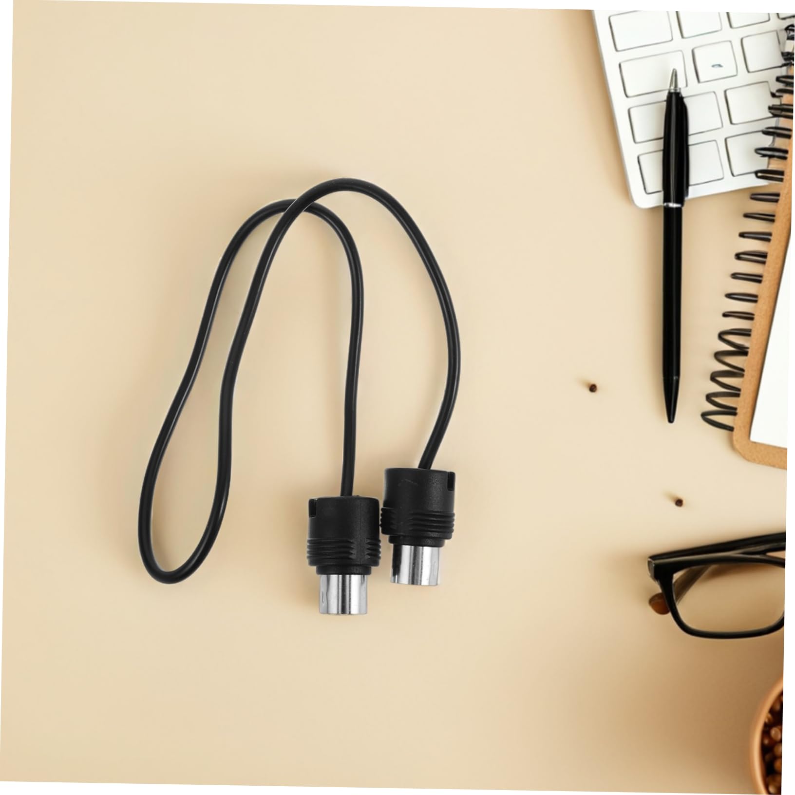 Toyvian 5-żyłowy kabel przyłączeniowy, kabel konwerterowy, kabel muzyczny, dwufunkcyjny, do kontrolera, kabel host, kabel pianino elektroniczny, bezprzewodowy, przedłużacz, czarny, metal, tworzywo