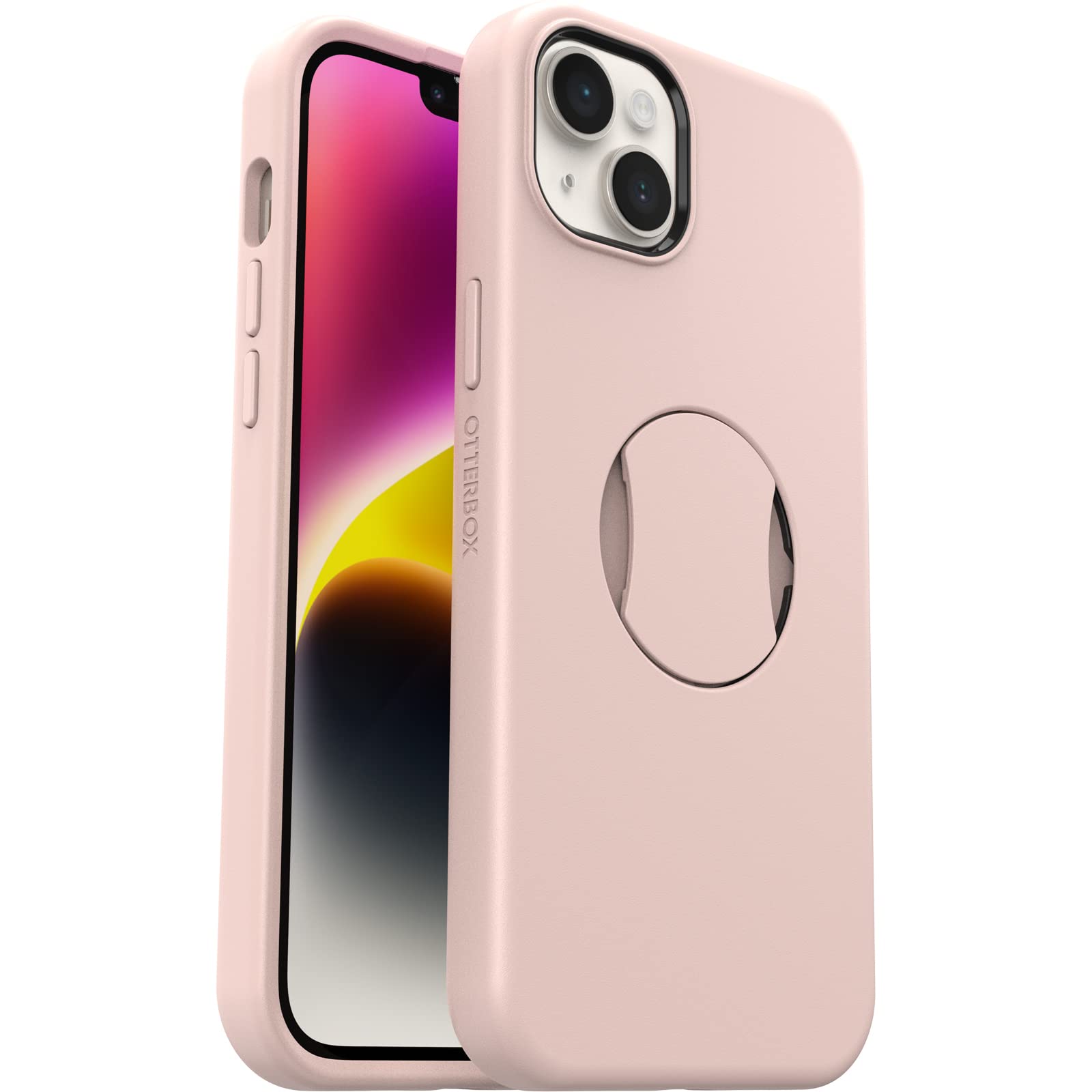 OtterBox iPhone 14 Plus (Only) OtterGrip Symmetry Series Case - MADE ME BLUSH (Pink), built-in grip, sleek case, snaps to ...