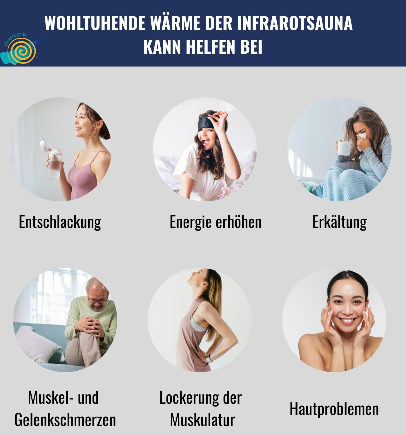 chi-enterprise Turmalin-Infrarotsauna XL Deluxe – Portable Faltbare Sauna für 1 Person, 1000 Watt, mit Klappstuhl, Fußmatte & Zubehör im Set, dunkelblau 105,5x81x96 cm