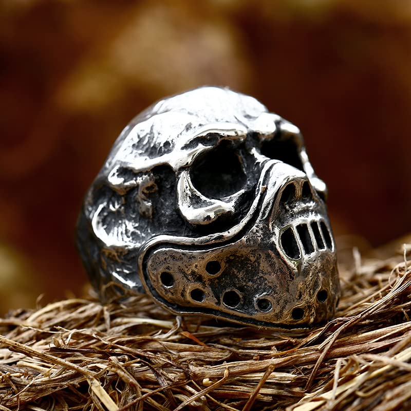 Image of Death Skull Ring for Men Stainless Steel Jewelry Biker Rings Scary Death Ring Skull for Gifts