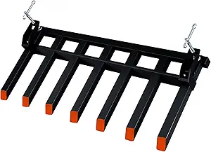 Clamp On Debris Fork for 68" Bucket Pallet Forks,5400lbs Capacity Heavy Duty Clamps On Pallet Forks with 7 Forks- Configuration,for Loader Bucket