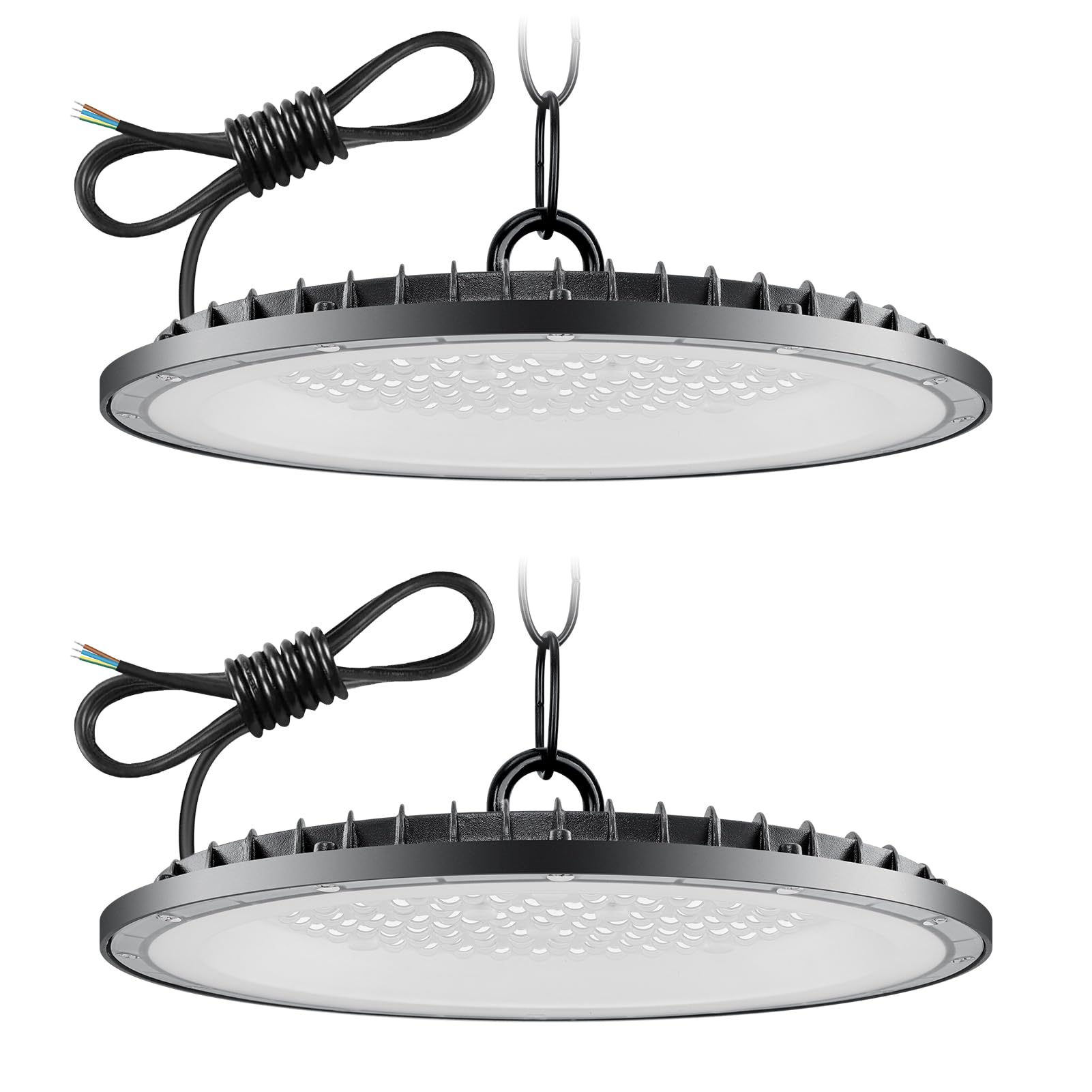 UFO LED high Bay Light 200W 2 Pack,6500K Cool White Workshop Lighting with 50cm Chain,20000LM Super Bright Industrial Lamp,IP65 Waterproof Commercial Bay Lighting for Workshop Warehouse Garage