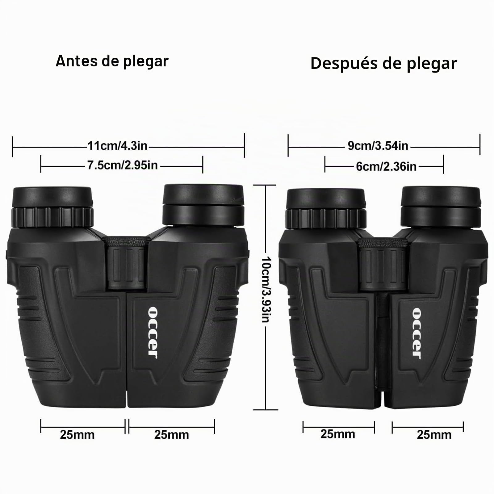 Prismáticos compactos de 12 x 25 Pulgadas con visión Nocturna con Poca luz, Gran Ocular Impermeable para Adultos y niños, prismáticos de Alta Potencia de fácil Enfoque para observación de Aves, Caza | Alta potencia, fácil enfoque, ocular grande para obser