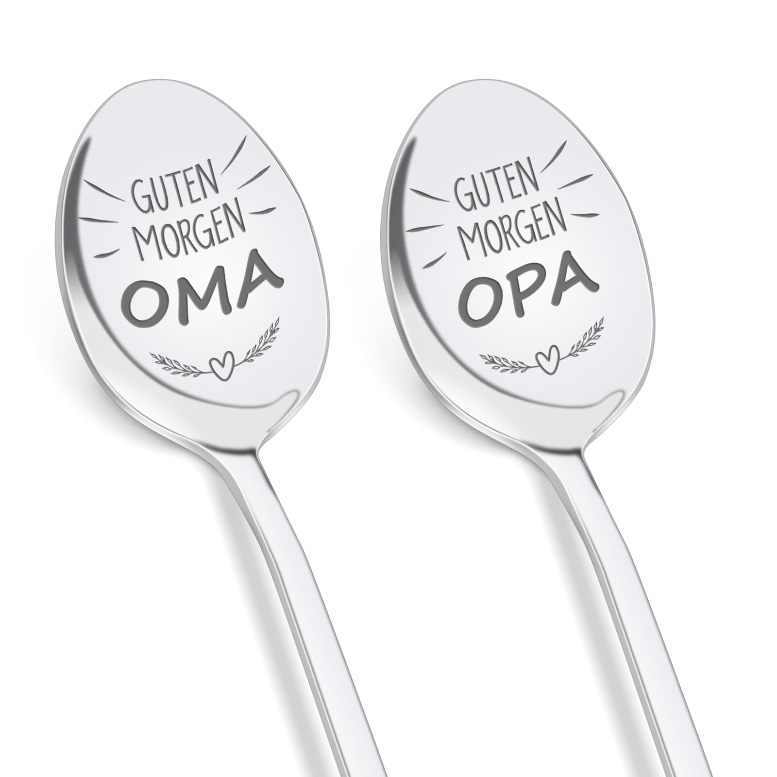 Tulolvae Muttertagsgeschenke Vatertagsgeschenk für Oma und Opa, 2 Stück Kaffeelöffel Geburtstagsgeschenk für Beste Großeltern, Weihnachtsgeschenke Ostergeschenke für Oma und Opa 19 CM