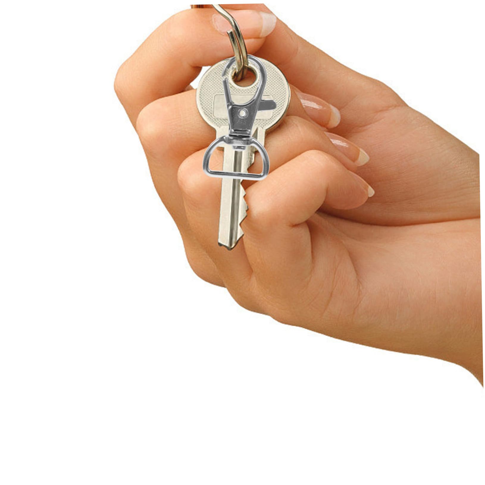 NUOBESTY 50 Pcs juego llavero hebillas para bolsos hecho a mano hardware cartera hebilla anillos en d hebilla caja Metal bolsas combinación Componente broche langosta