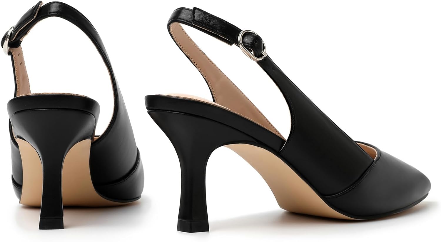 Mostrin Kitten Heels for Women Slingback Pointed Closed Toe Heels Women's Pumps Shoes for Wedding, Party, Commuting - Image 7