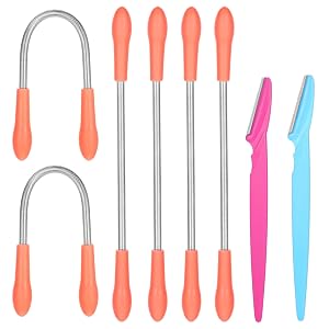 6 Pcs Facial Hair Remover Spring Eyebrow Face Removal Epilator Coil Portable Hair Remover Threading Tool for Women