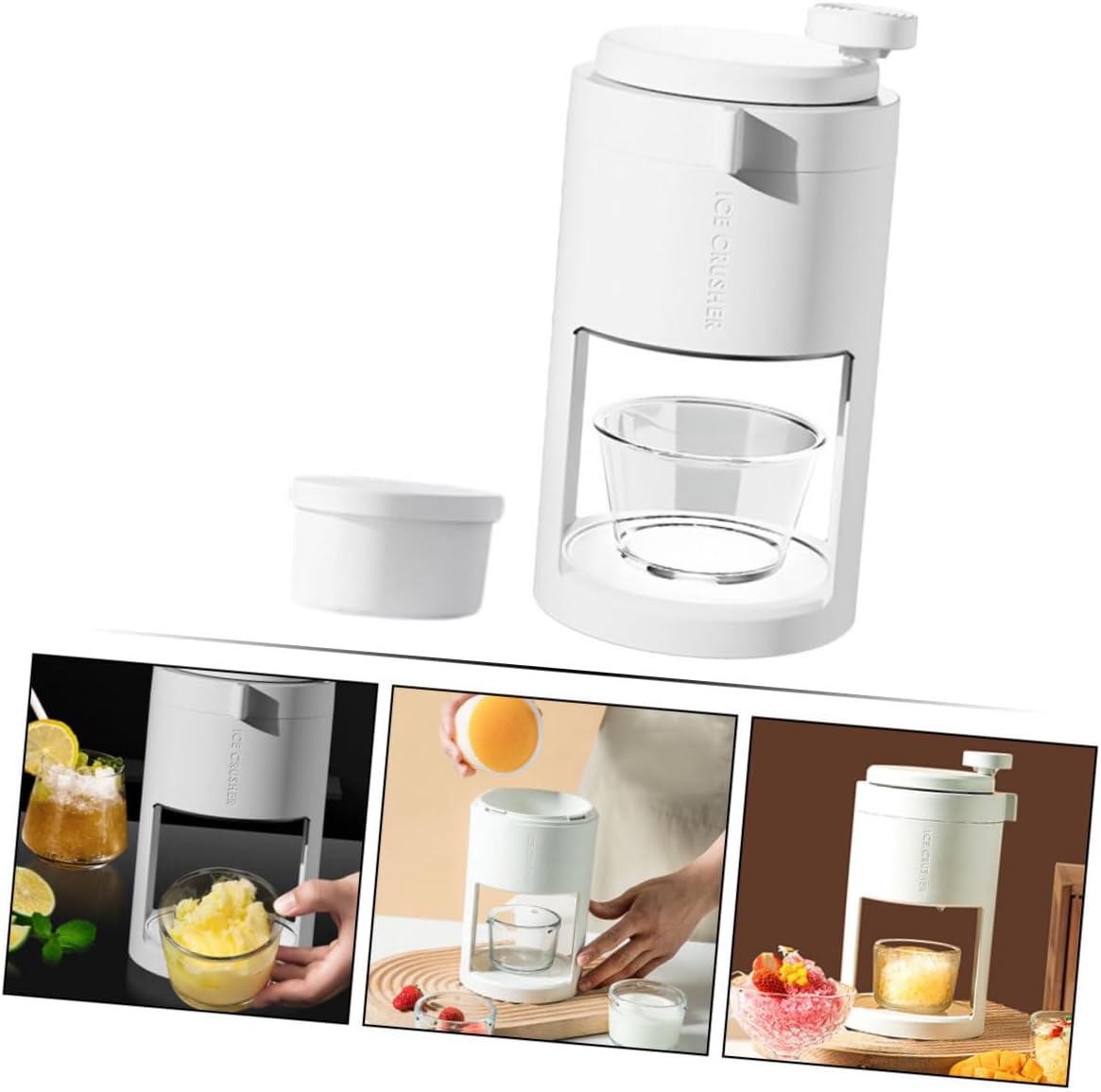Manual Ice Shaver Machine Portable Handheld Ice Crusher for Home Use Easy to Clean