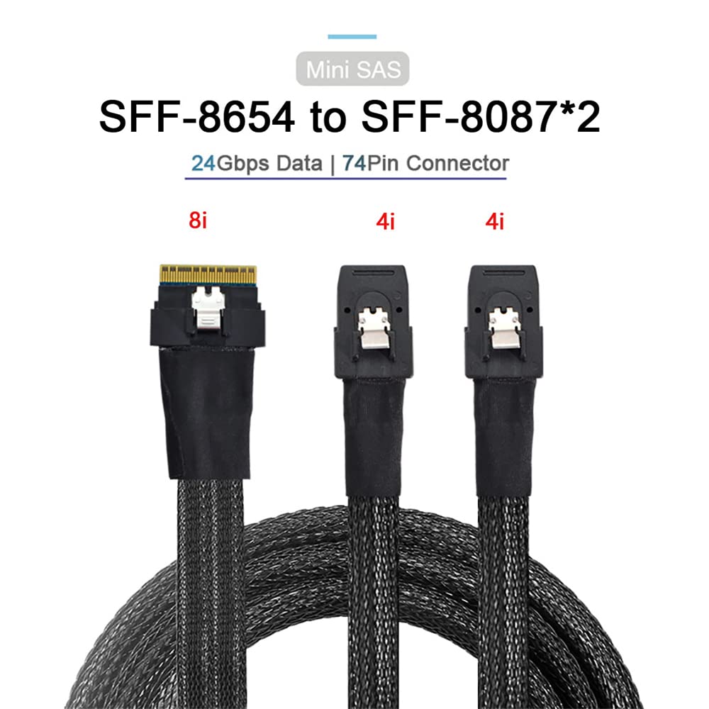 PCI-E Ultraport Slimline SAS Slim 4.0 SFF-8654 8i 74pin a doppio cavo SFF-8087 Mini SAS PCI-Express