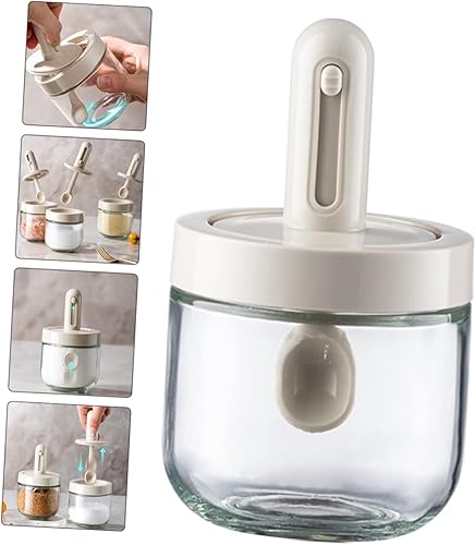 Miniatura 6 de Yardwe Botella de condimento telescópica para condimentos, dispensador de vidrio, salero con tapa, recipientes de condimentos con tapas, tarro de