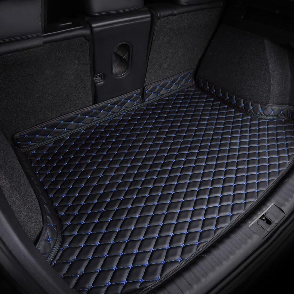Tryagat Car Boot Mat for Mitsubishi L200 Ⅳ Double Cab 2010-2015, Custom Fit Cargo Liner, Premium All Weather Protection Pad Waterproof Auto parts,Black-Blue