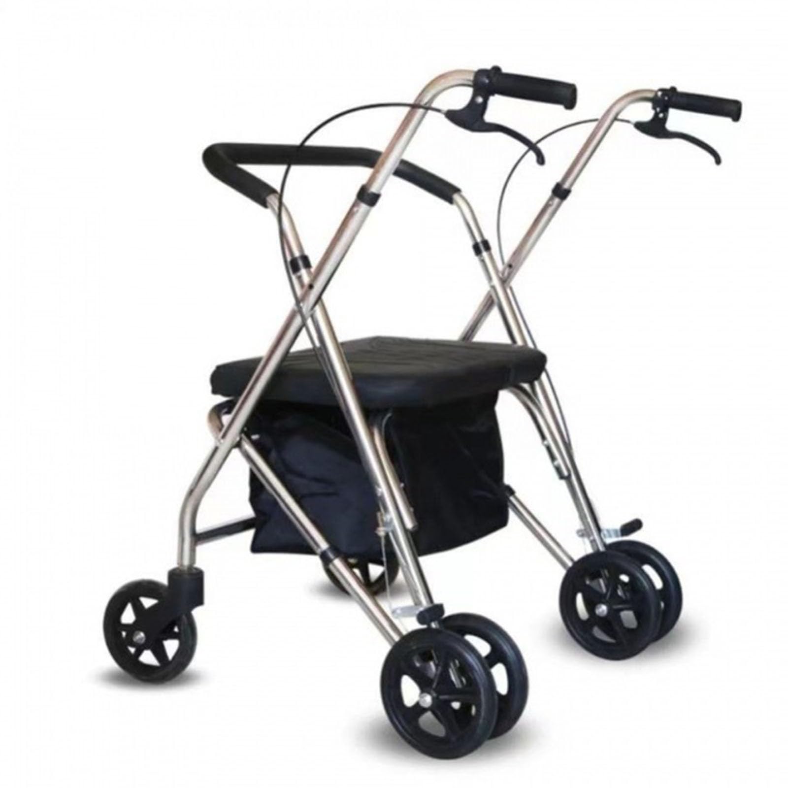 Rollator De 4 Ruedas, Andador para Ancianos con Asiento, Andador para Minusválidos, Andador con Frenos por Presión, Lige Altura Ajustable B