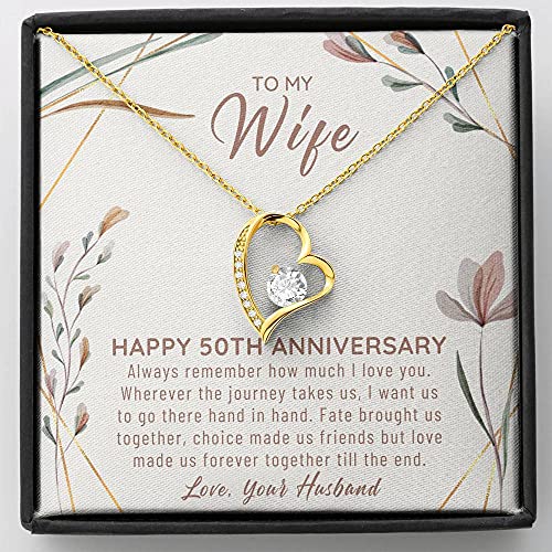 FLSG00050-9 50th Wedding Anniversary Necklace Gift For Her
