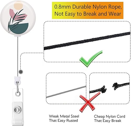 Miniatura 3 de Carrete retráctil para tarjetas de identificación con clip de cocodrilo resistente, carrete decorativo para enfermera, portatarjetas (paquete de 3