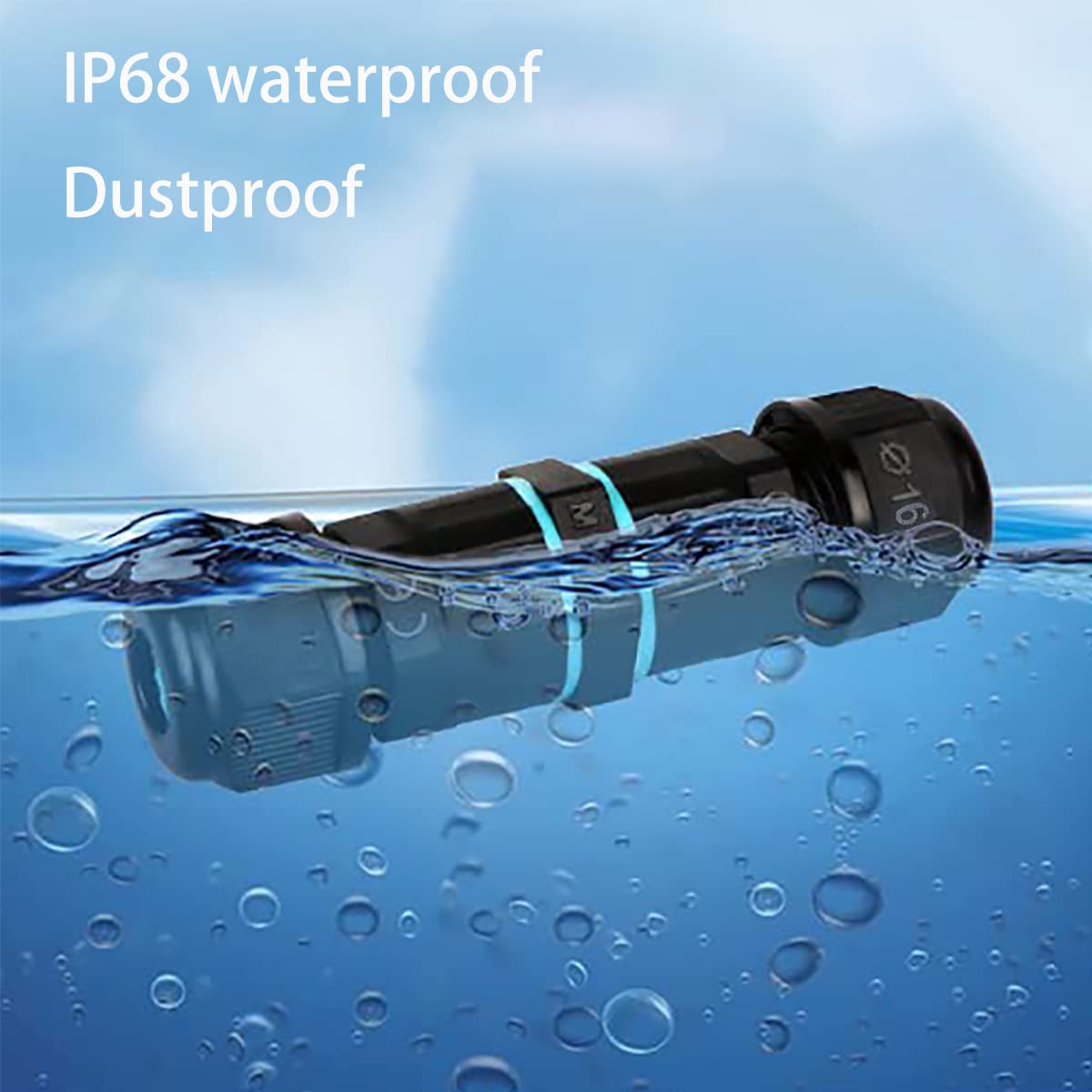 CESFONJER Waterproof Cable Connectors, IP68 Waterproof Junction Box, Inline Cable Connector for 2 or 3 Pole Cables, Cable Connector Sleeve Coupler for Cables Ø 3-6 mm