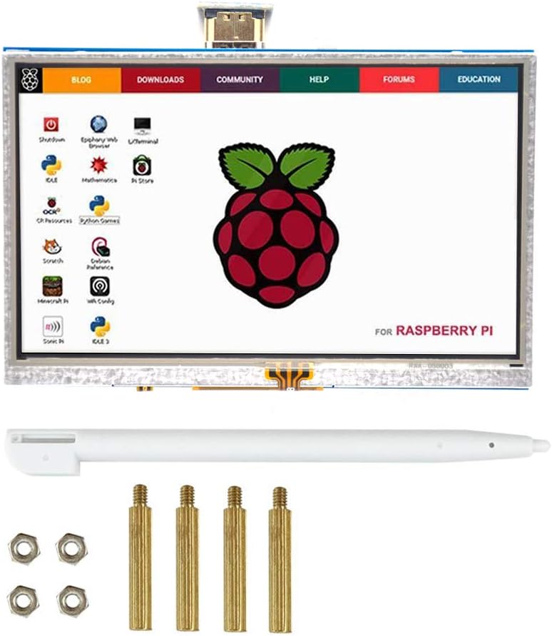 Padarsey Pantalla T&aacute;ctil de 5 pulgadas 800x480 TFT Pantalla LCD Interfaz HDMI Soporta Raspberry Pi 2B 3B 3B BB Negro, Banana Pi Windows 10 8 7