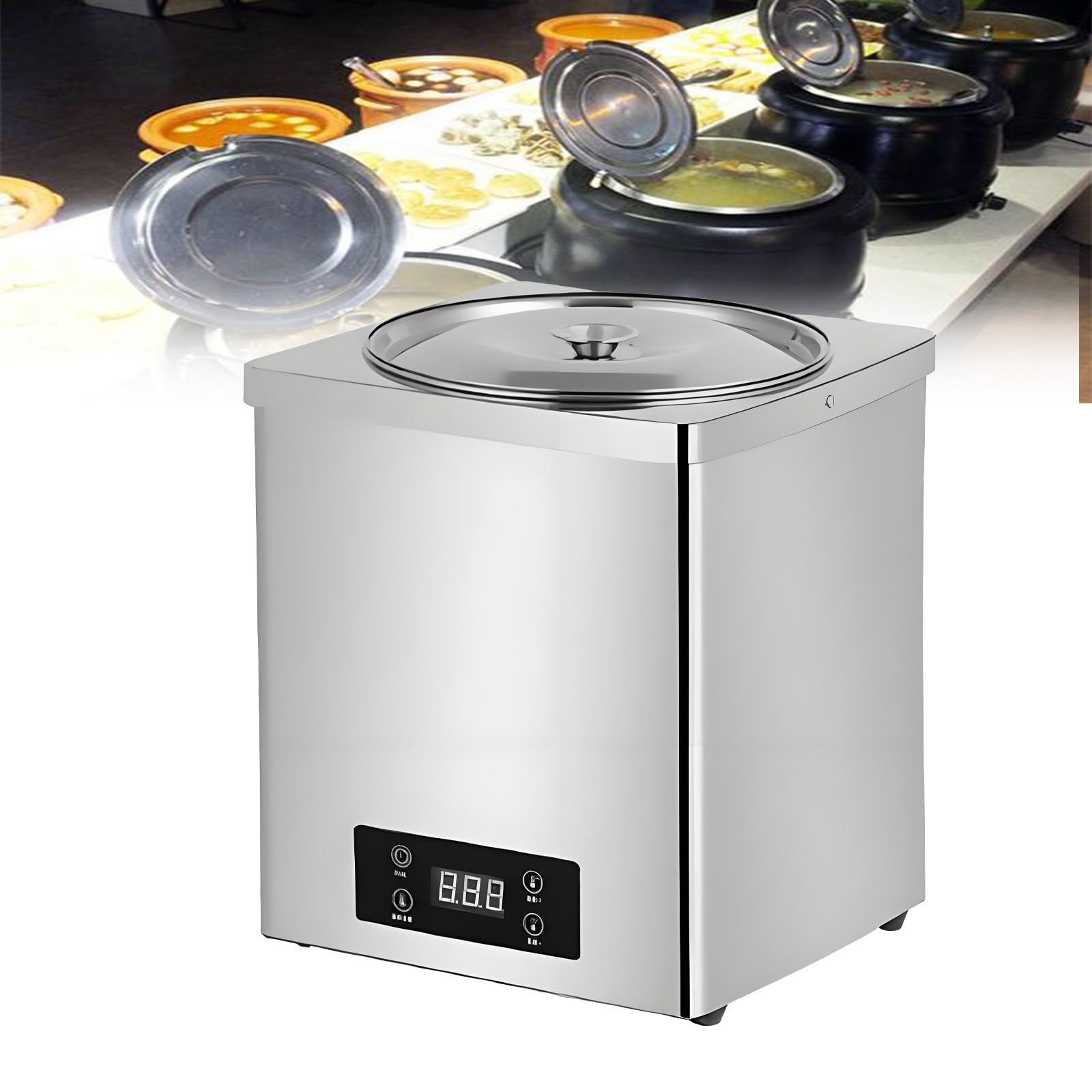GSHSHOU Pearl Warmer Tapioca Machine Boba Insulation Pot 3L/7L,Temperature Control Range 30-100℃,Suitable Milk Tea,Sushi Shop Food Warm for Sushi,Rice,Milk Bubble Tea,Taro Ball 3L
