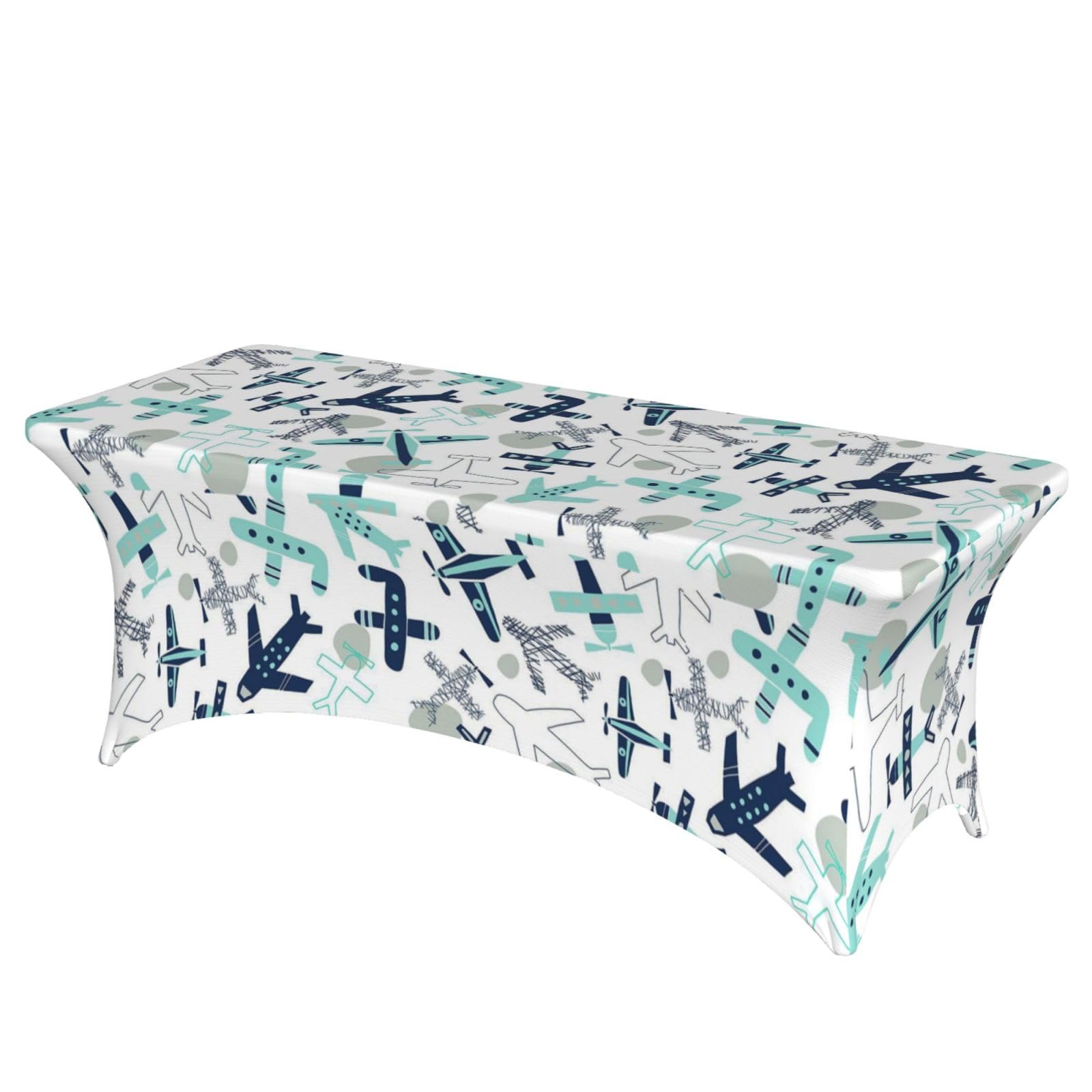 ERCgad Airplane Print Rectangular Tablecloth Dining Banquet Party Events Home Celebration Table Cover